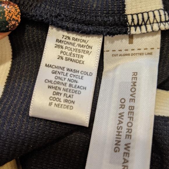 LOFT navy blue and white shift dress - Picture 7 of 7